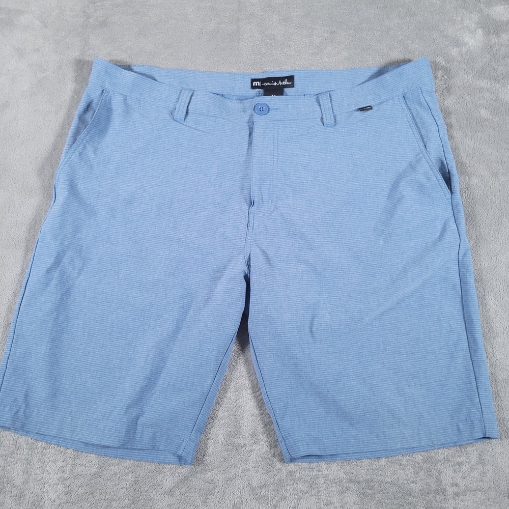 Travis Mathew Shorts Mens 40 Blue Performance Golf Stretch Casual Sand Harbor